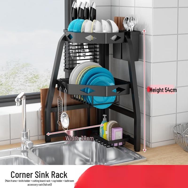 YouShu Foldable Carbon Steel Corner Sink Dish Rack