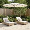 Garden Umbrella with Base 270 x 270 cm Polyester Rectangular Cream