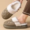 Fashion Indoor Waterproof Cotton Slippers for Women Thick Bottom Non Slip Home Plush Slides Woman Comfortable Fluffy Platform Slippers