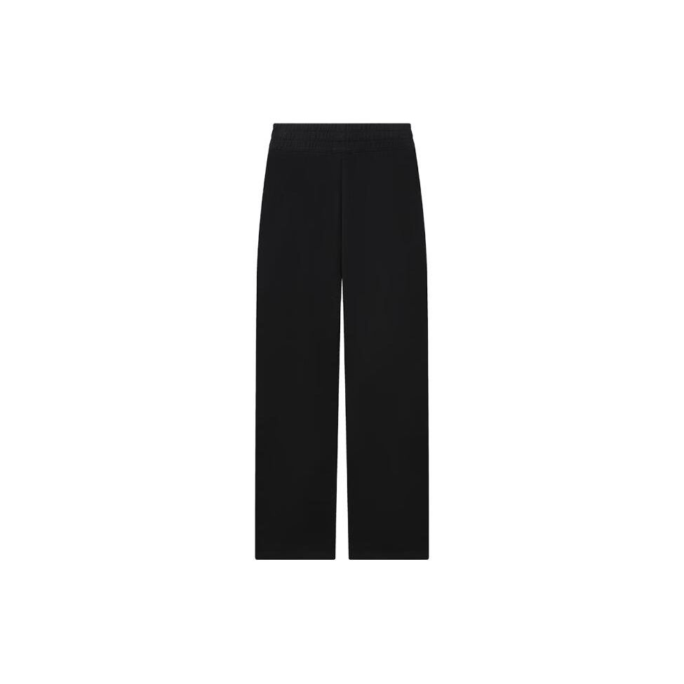 Fila Letter Print Wide Leg Knitted Sports Pants Women Pants Black F11W339609FBK