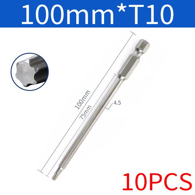 8/10 buc 1/4" 100 mm magnetic Torx șurubelniță electrică biți set șurubelniță Torx de înaltă calitate T8-T40