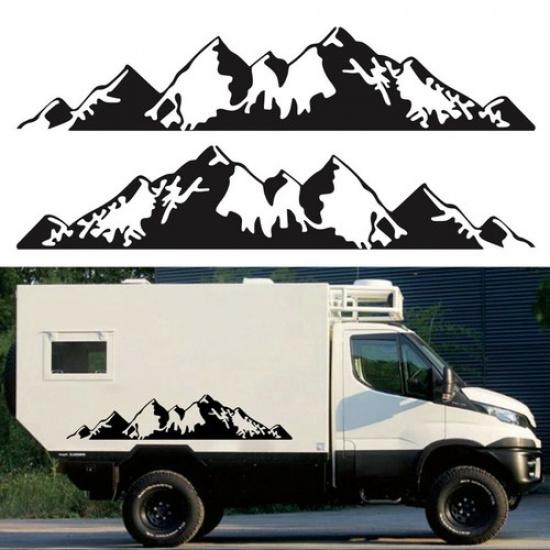 Mountain Graphic Car Stickers Racing Side Door Long Stripe Decals Vinyl Decal 2x