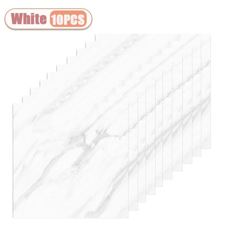 10/30/50PCS Simulated Thick Marble Tile Wall Sticker PVC Waterproof Self-adhesive Living Room Toilet Kitchen Home Floor Stickers