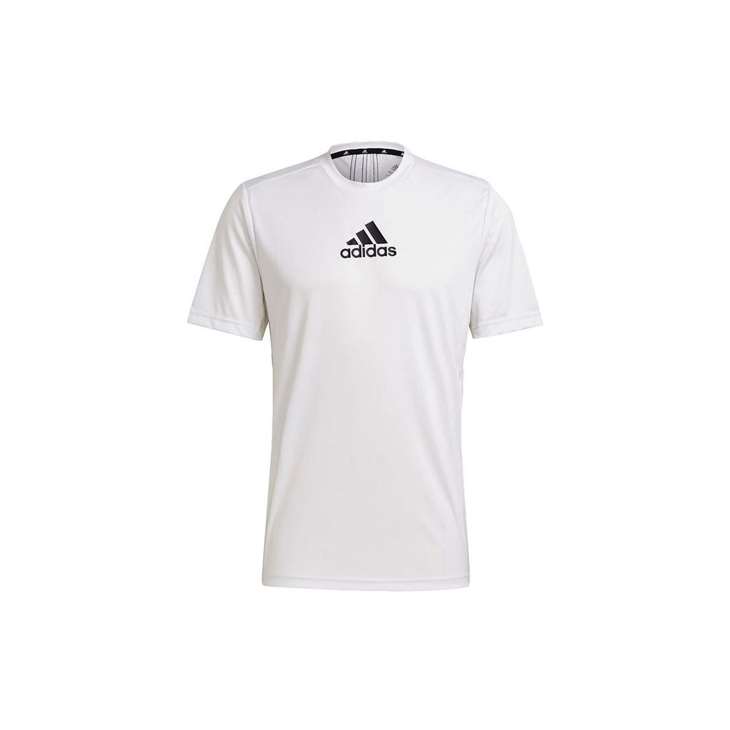 adidas T Shirts Men's White Crew Neck Moderate Straight Fit GM2135