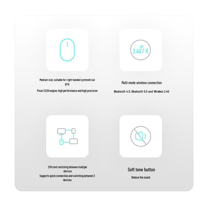 Rapoo M350L Trådløs Bluetooth Stille Multi-Modus Mus