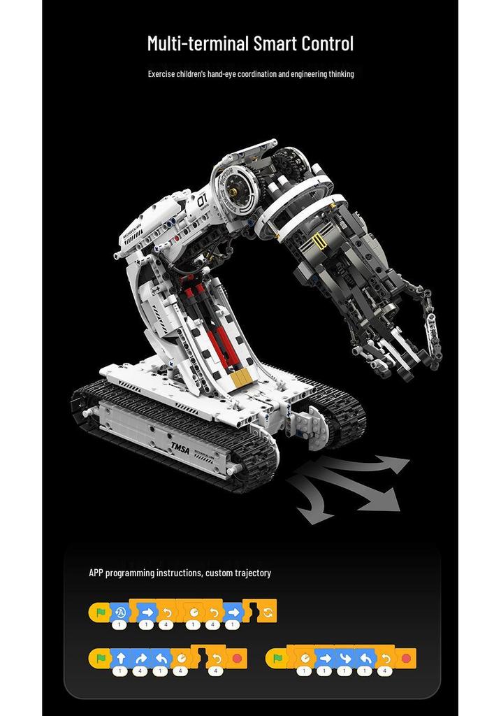 Mu T1110 Electric Remote Control Robotic Arm Building Blocks - Compatible with Lego and Programmable.