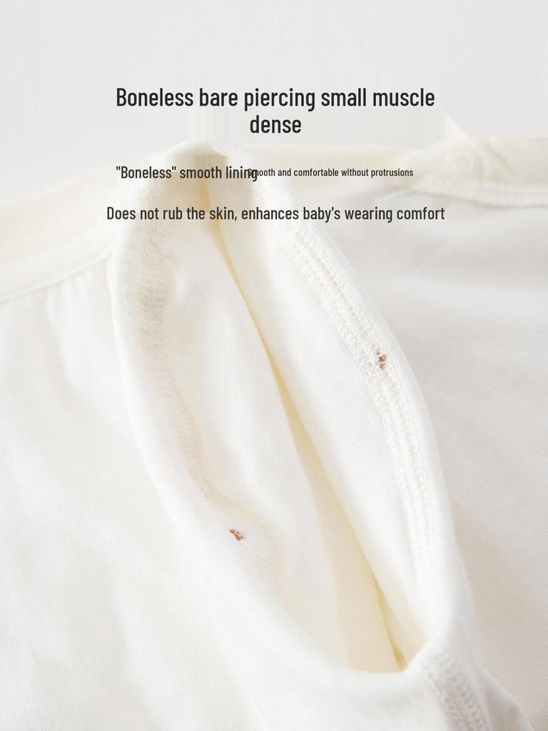 Klasse A Baumwolle Baby Langarm-Oberteil & High-Waist Hose Set, Druckknöpfe, Ganzjahresartikel, Leicht, Neugeborenen Unterwäsche