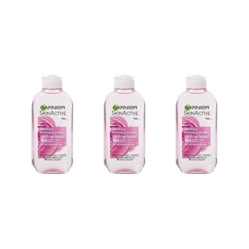 Garnier Rose Water Toner 200ml 3-Pack, 3 pcs