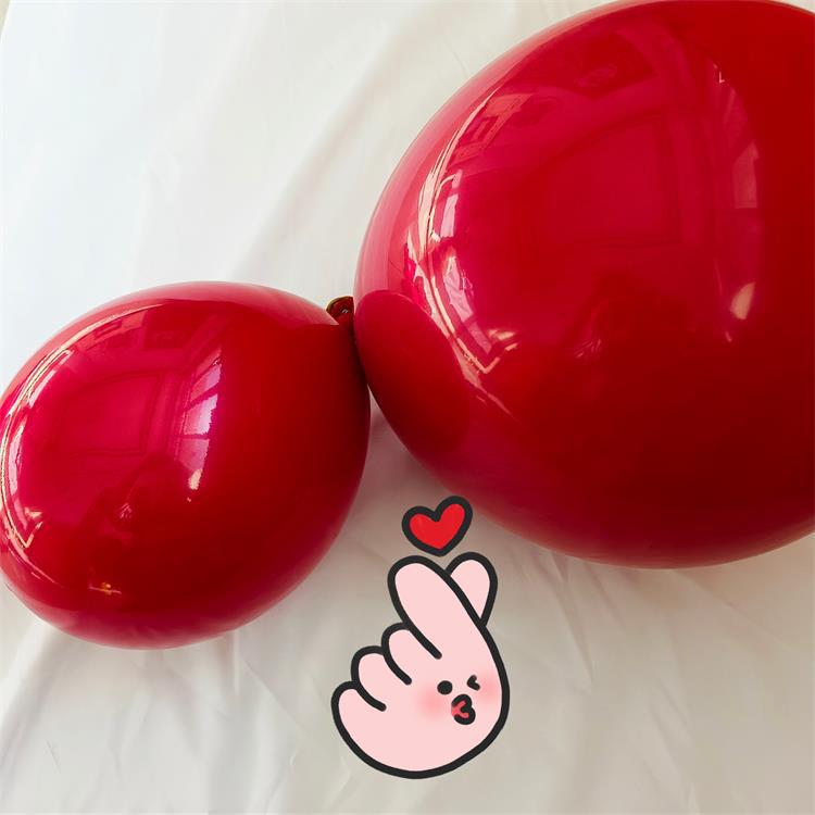 18-Inch Double Layer Ruby Red Latex Balloons for Weddings & Parties