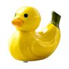 Whimsical Duck Statue for Office Ceramic Fruit Figurine, Cute Strawberry & Banana Decor Statue, Creative Desktop Home Bedroom Gift Friends