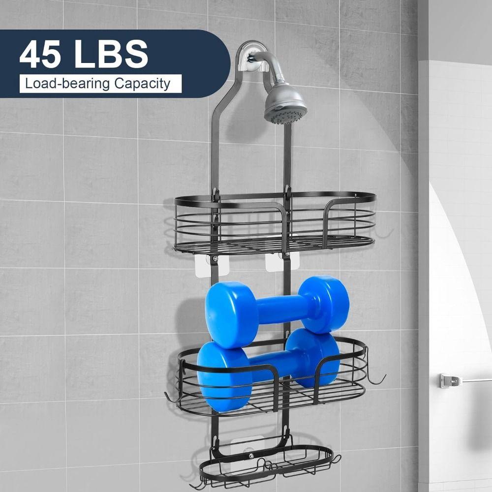 Anti-Swing Hanging Shower Basket Rustproof Soap Holder Durable Over Shower Head Organizer  Bathroom