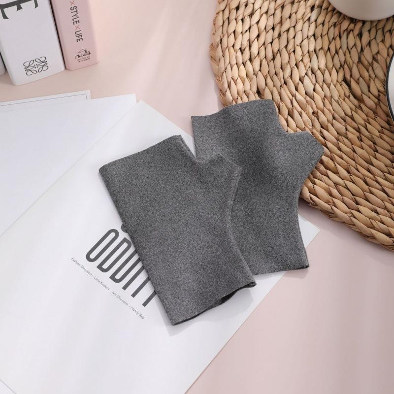 German velvet gloves women's winter half-finger gloves woolen emollient and warm thin half-finger keyboard student gloves