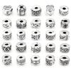 5pcs Positioning Buckle Multiple Styles Ancient Silver Fixed Clip Big Hole Spacer Beads For Jewelry Making DIY Bracelet Necklace
