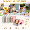 Toast Shaped Sandwich Container Reusable Wheat Straw  with Lid Portable Food Storage Box for School Office Camping Picnic