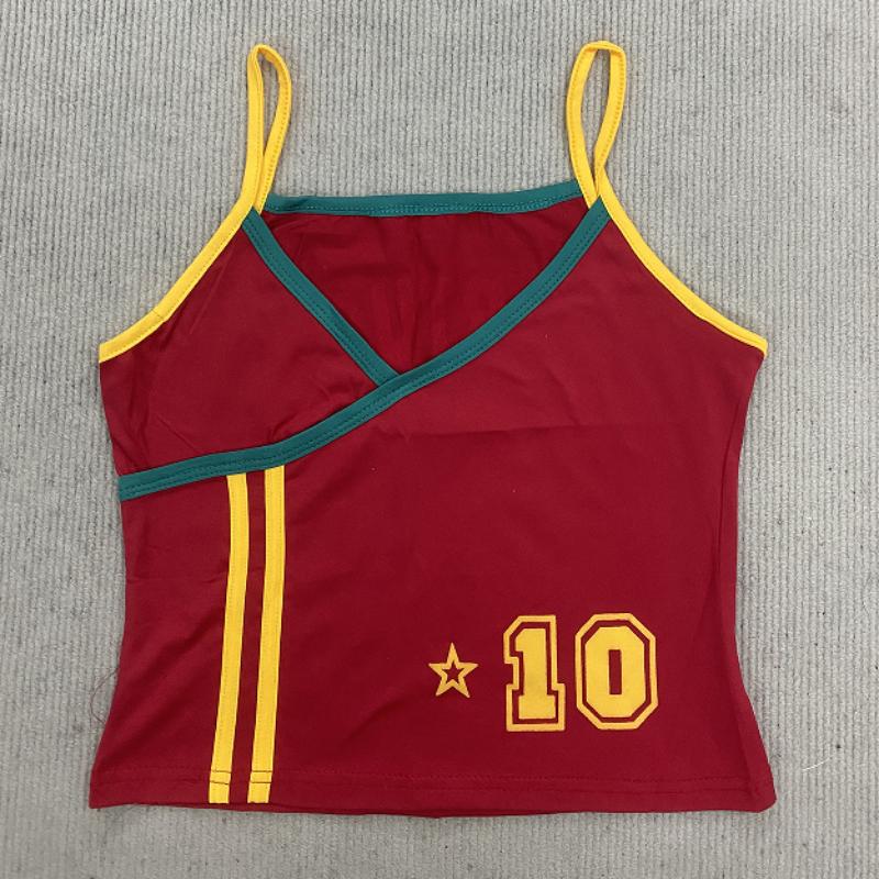 European and American summer women s sexy slim fit camisole vest S красный