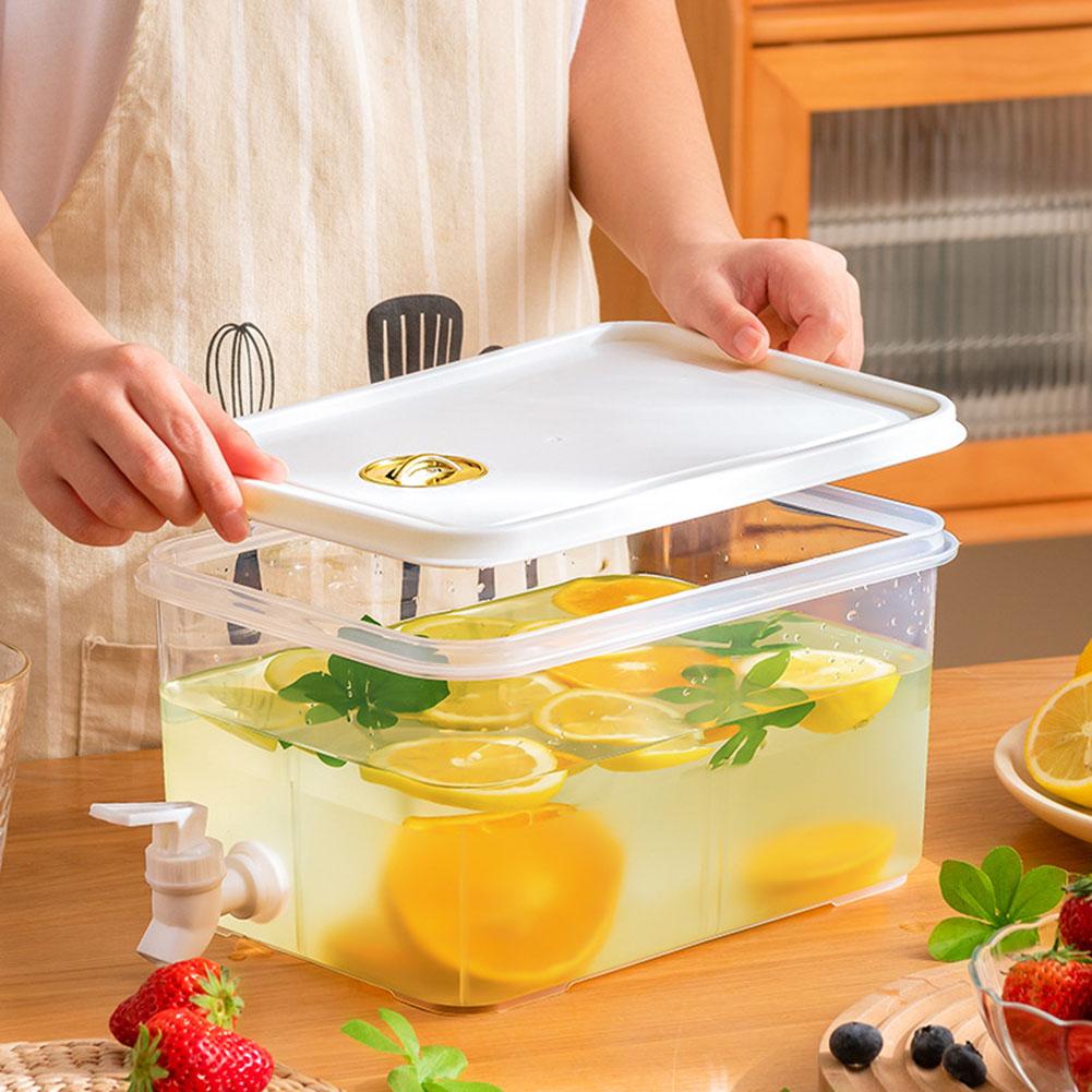 3/5L Cold Water Bucket with Spigot Beverage Drink Kettle Large Capacity Refrigerator Beverage Dispenser for Home Kitchen Office