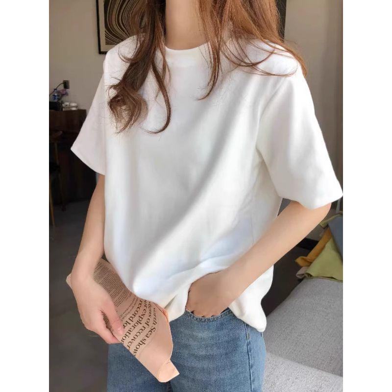 Half Sleeved round Neck Neck Solid Color T-shirt Half Sleeve round Neck Pure Color T-shirt