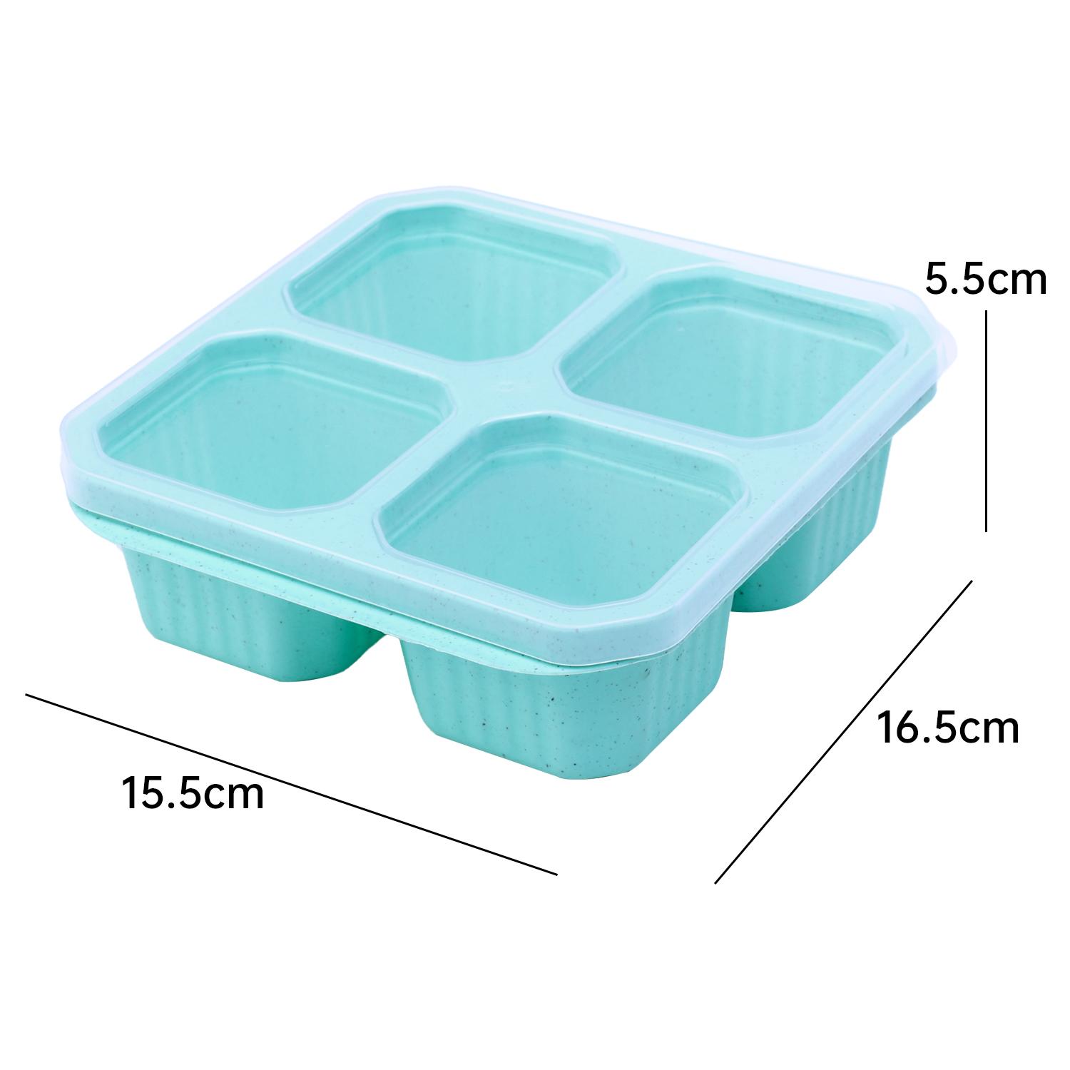 

4 сетчатых контейнера для закусок, многоразовые контейнеры для приготовления еды, портативные контейнеры для обеда для детей и взрослых, домашние бутылки для хранения закусок, кухонный инструмент зелёный