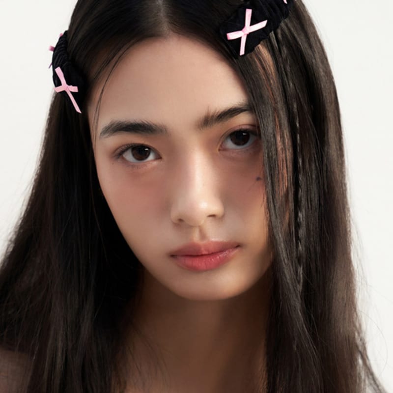 

FANTASTIC PLANET [2SET] black pink ribbon velvet hair pin BLACK PINK