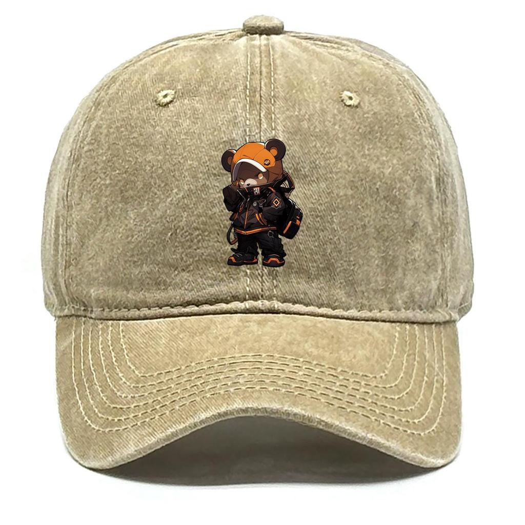 Coole Bären-Print Snapback Sonnenhut, Tier Damenmütze Einfarbig Slouchy Unisex Leicht Verstellbar Sonnenhut