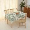 Pastoral Style Cotton and Linen Tea Table Towel Fashionable and Minimalist Green Leaf Tablecloth Rectangular Tassel Table Cloth Large Size Table Cover