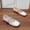 Versatile Silver Mary Jane Shoes Women's Summer New Rhinestone Light Mouth Single Shoes Flat-soled Small Leather Shoes