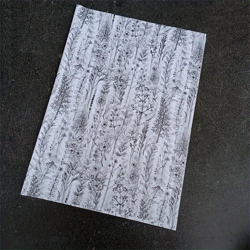

Набор из 40 листов подарочной упаковочной бумаги с цветочным рисунком, упаковочная бумага тишью на тему цветочного леса для свадеб, дней рождений, Рождества чёрный