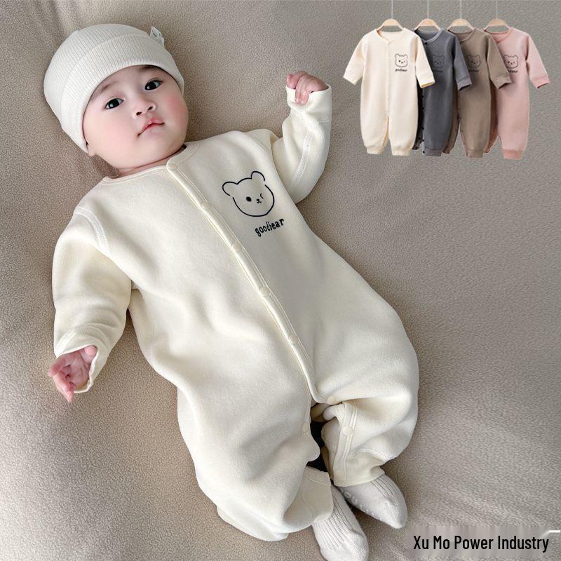 Baby Winter Thick Velvet Jumpsuit - Toddler Long Sleeve Outdoor Romper