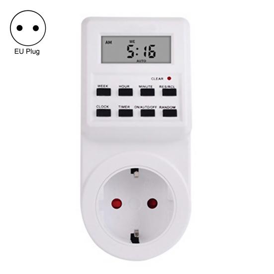 TM516 Weekly Cycle Programmable Timer Switch Wall Plug-in Digital Display Timer Outlet Socket for Home