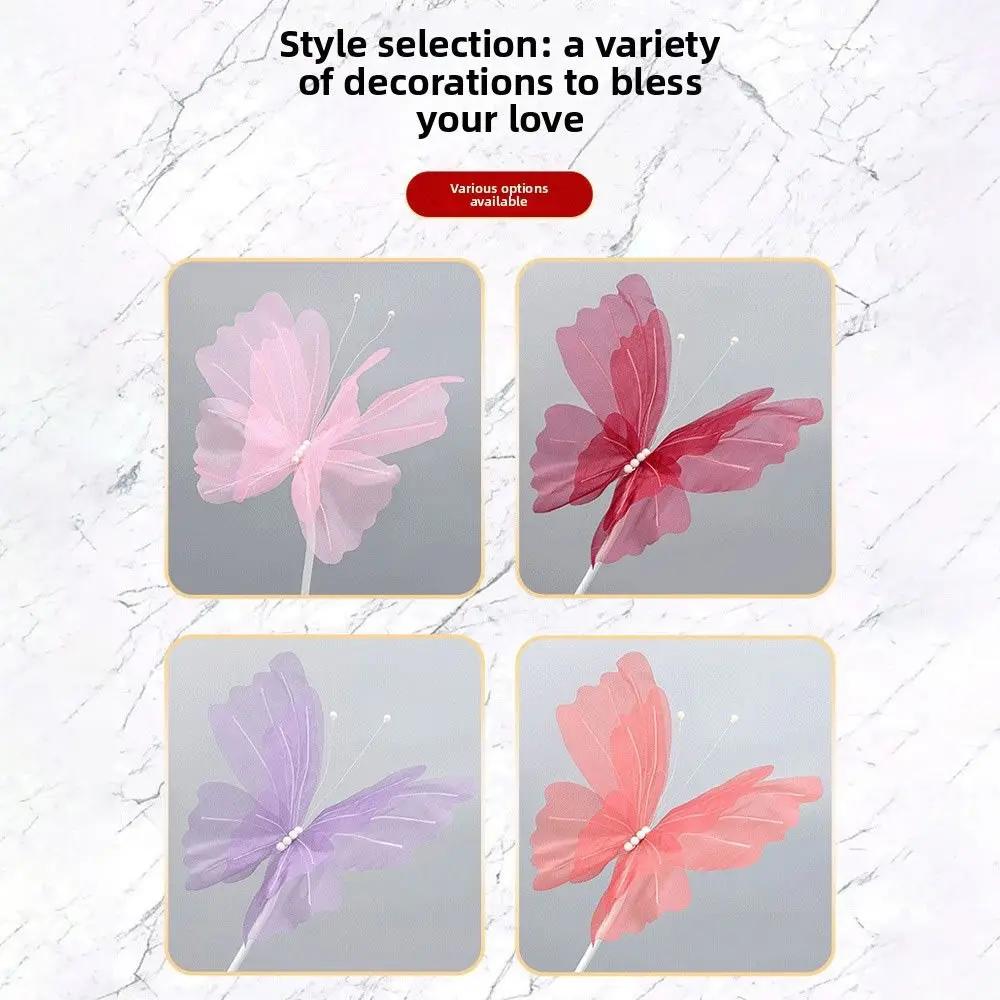 48cm Big Simulation Butterfly Hollow Design 3D Effect Hanging Butterfly Large Size Gauze Material Fake Butterfly