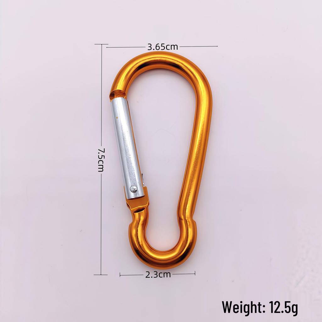 No. 8 D-Shaped Aluminum Carabiner Multi-Function Keychain Quick Release Hook