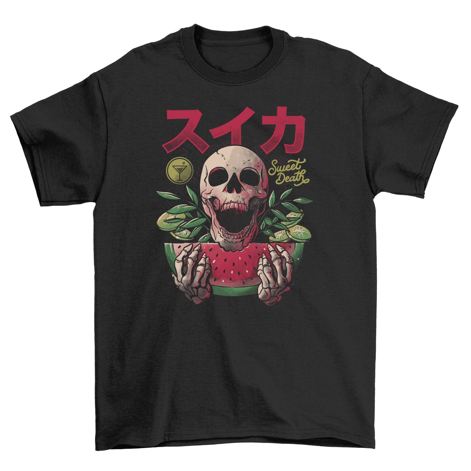 

Watermelon Skull T-Shirt Mens Womens Tees Top - Spooky and Juicy! 100% Cotton, Funny Unisex Printed D XL