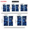2pc  2D Plane Printing Curtains&Window Treatment Mystical Wolf & Blue Roses Polyester Easy Install (without Rod) Festive Perfect