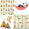 10 mm folding foam mat "Pandas and Indians" 200 x 180 cm