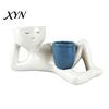Waterproof Plant Pot Lazy Guy Planter, Little Character Flowerpot Ornament, Creative Lying Holder Humanoid Double Planter for Succulents Home