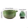 Ceramic Matcha Bowl Tea Set, Whisk Holder Glazed Handmade Traditional with Pouring Spout,