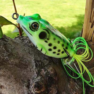 1Pc Topwater Frog Lure Bass Trout Fishing Lures Realistic Prop Frog Soft Swimbait Floating Bait