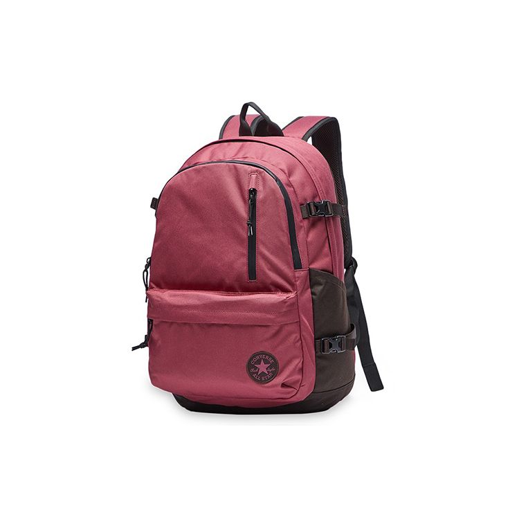 Converse Casual Fashion Sports Zipper Shoulder Polyester Backpack Unisex Backpack Rose-Red 10017952-A04 Rose Red