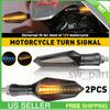 2x Motorcycle 12-LED Turn Signal Lamp Sequential Indicator Flowing Lights Amber