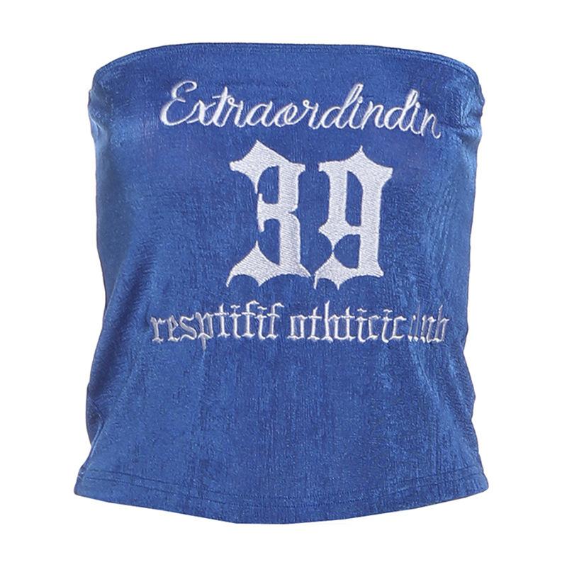 European and American Summer Women's Short Style Crop Cut Street Style Printed Chest Wrapped Vest