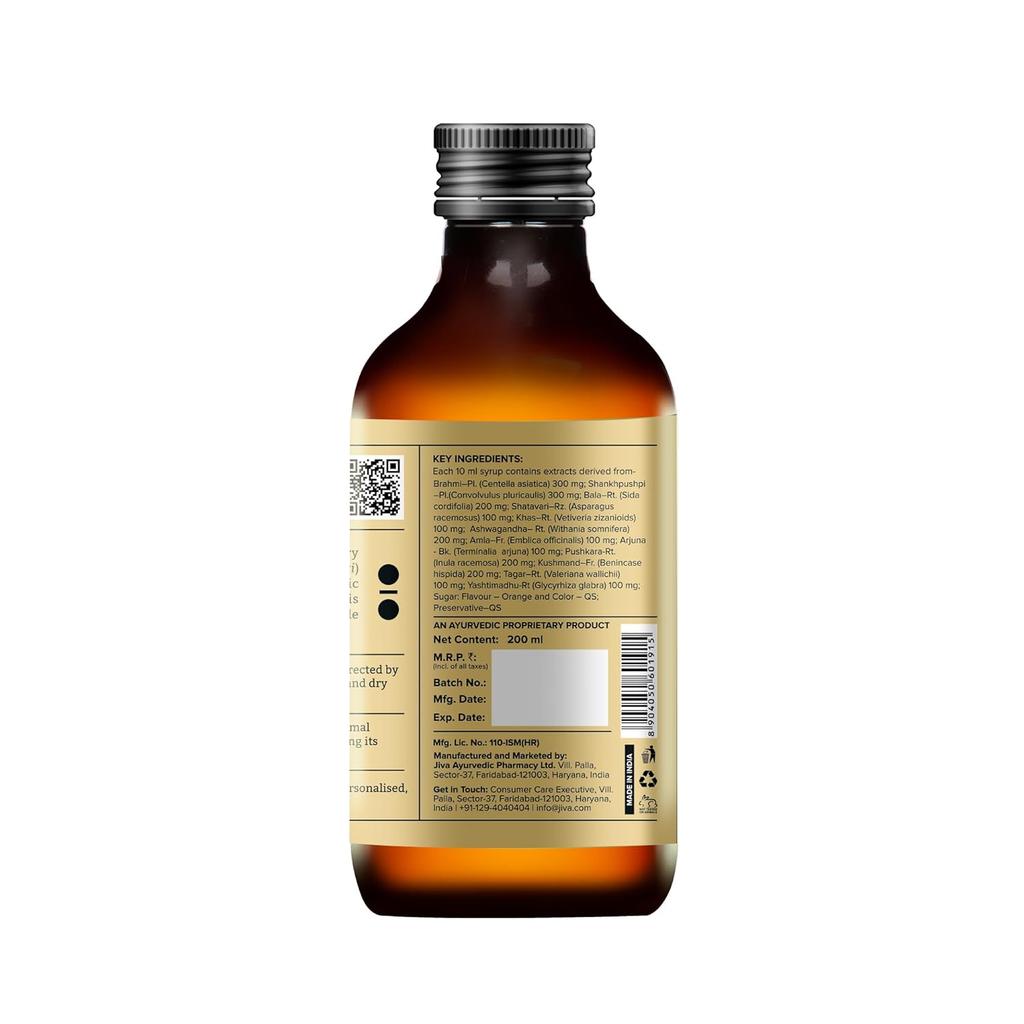 Jiva Ayurveda Memorica Syrup 200 Ml X Pack Of 2 Daily Cognitive Support Herbal Wellness Formula For Focus Memory And Calm