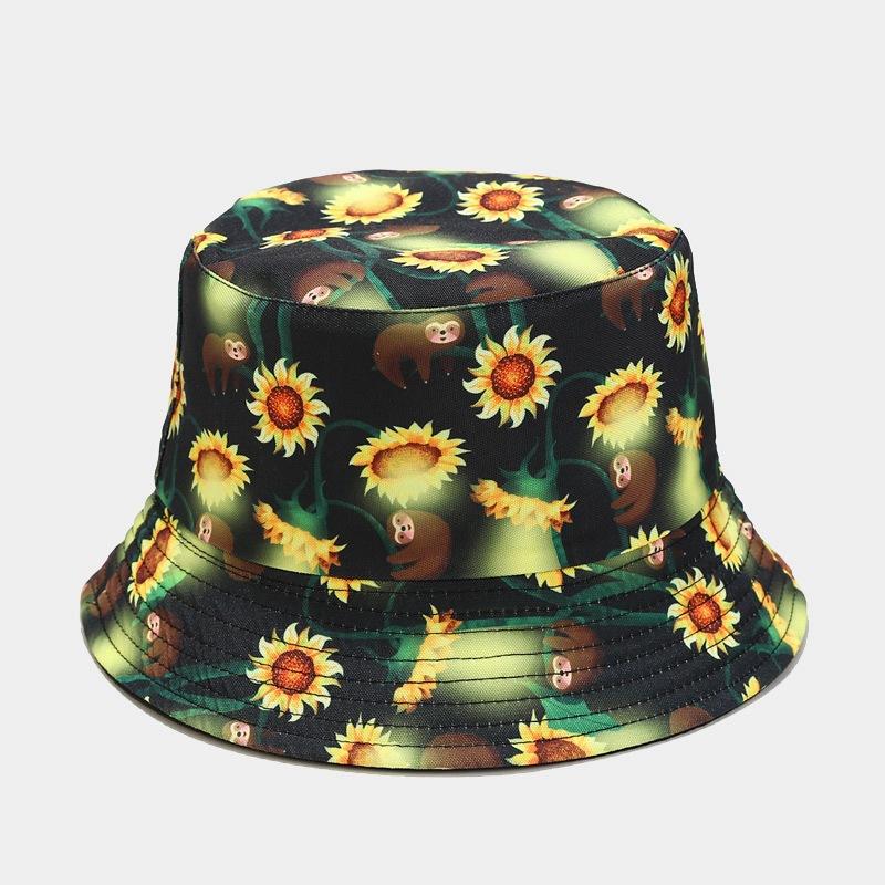 Chrysanthemum Plaid Basin Hat Women's Fashiontrendydaisy Reversible Fisherman Hat Men's Japanese Style Face Small Hat Trendy