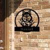 Wolf Metal Wall Art Rustic Home Decor Personalized Sign for Garage Man Cave Gift