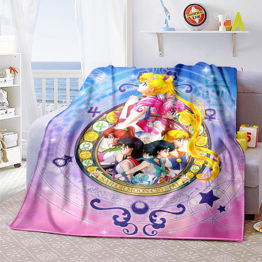 Japanese anime cute cartoon theme Sailor Moon Tsukino Usagi blanket suitable for home beds, sofa covers, office nap, outdoor warm blankets O14