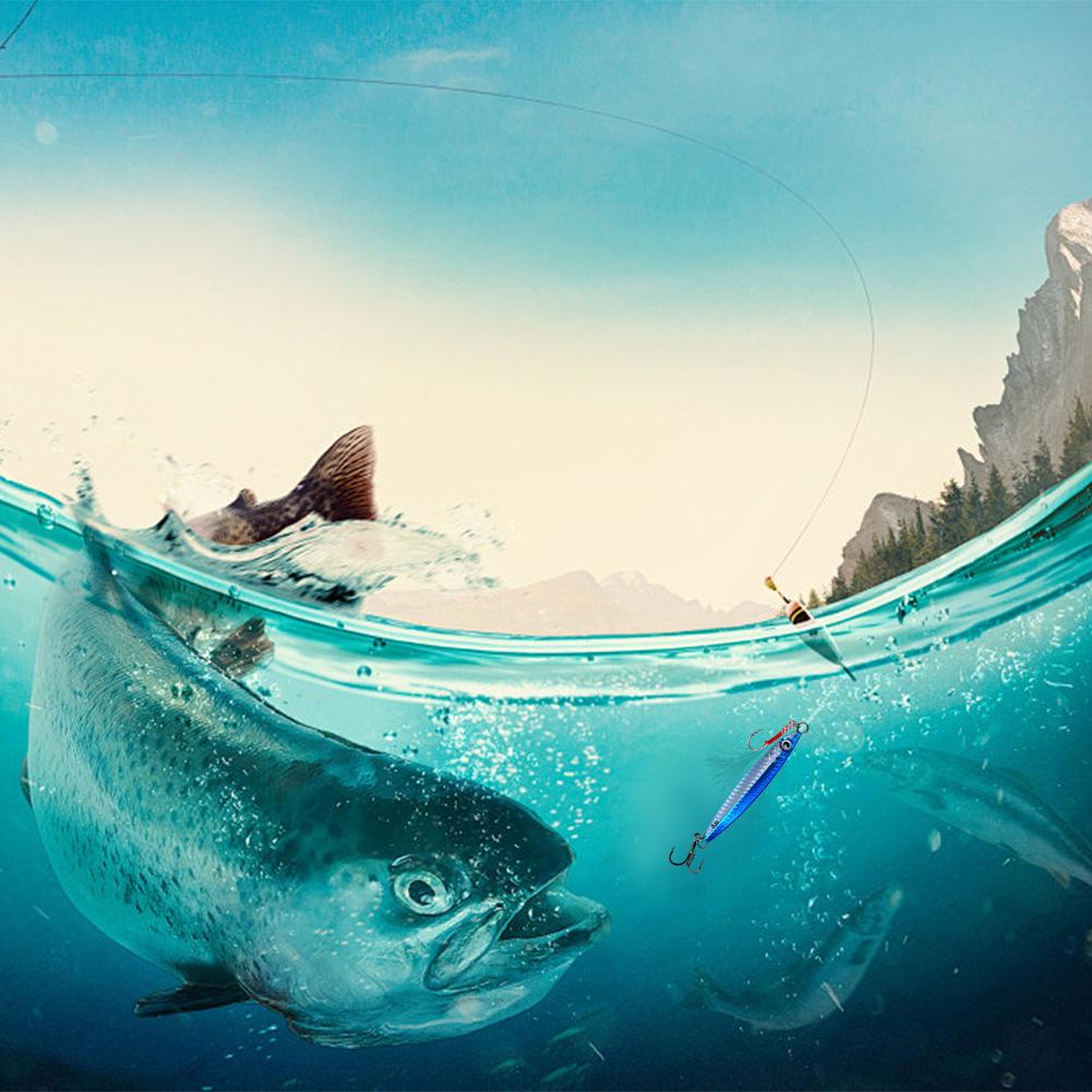 Metal Jig Fishing Lure 60g Trolling Hard Bait Fast Sinking Bass Fishing Bait Saltwater Lures for Sea Fishing and Boat Fishing