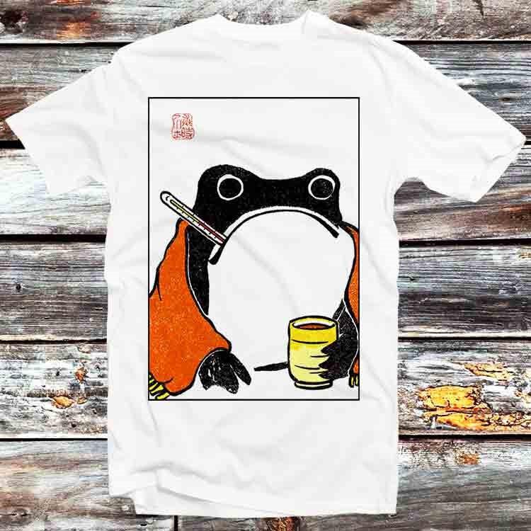 

Unimpressed Sick Frog Matsumoto Hoji Japanese Get Well Soon Toad T Shirt B1386 4XL