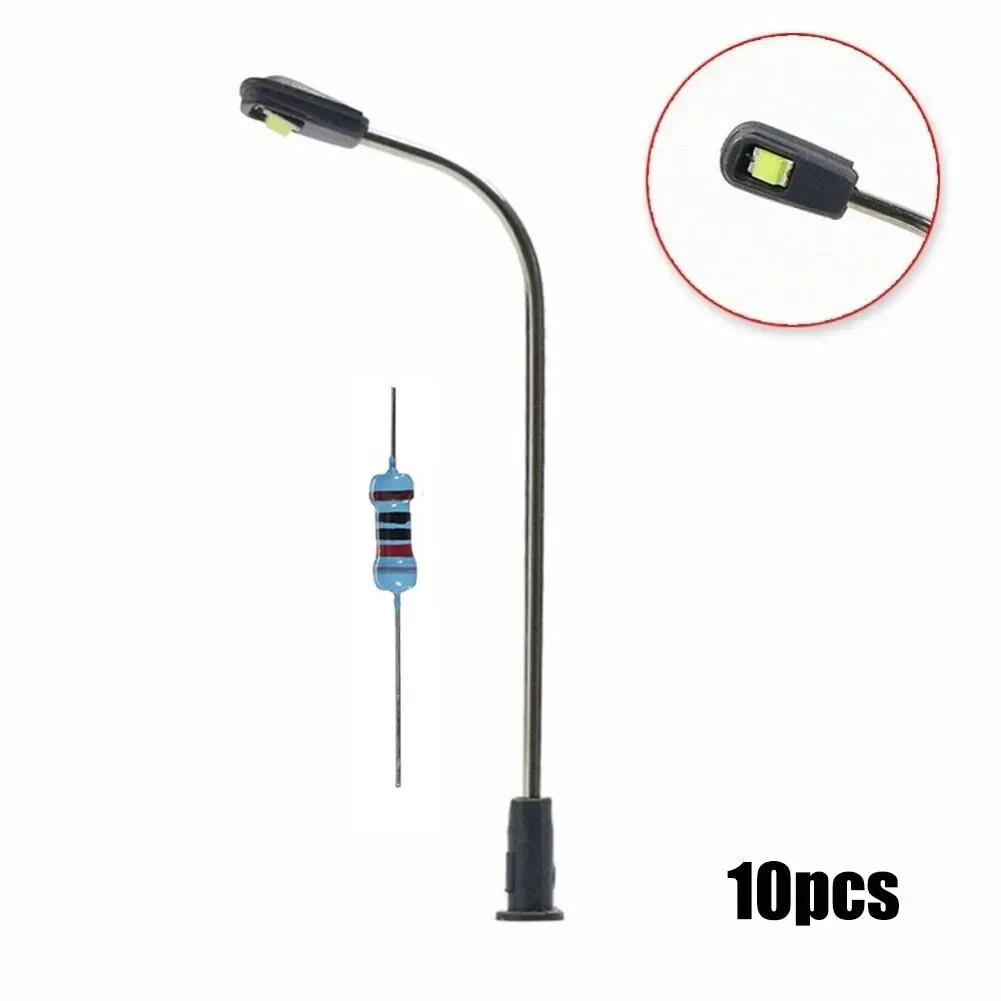 10pcs 1:87 Scale Diorama Architectural Metal Lamp Model 42mm 3V LED Toys Miniature Light Railway Train Layout Kit For Scene