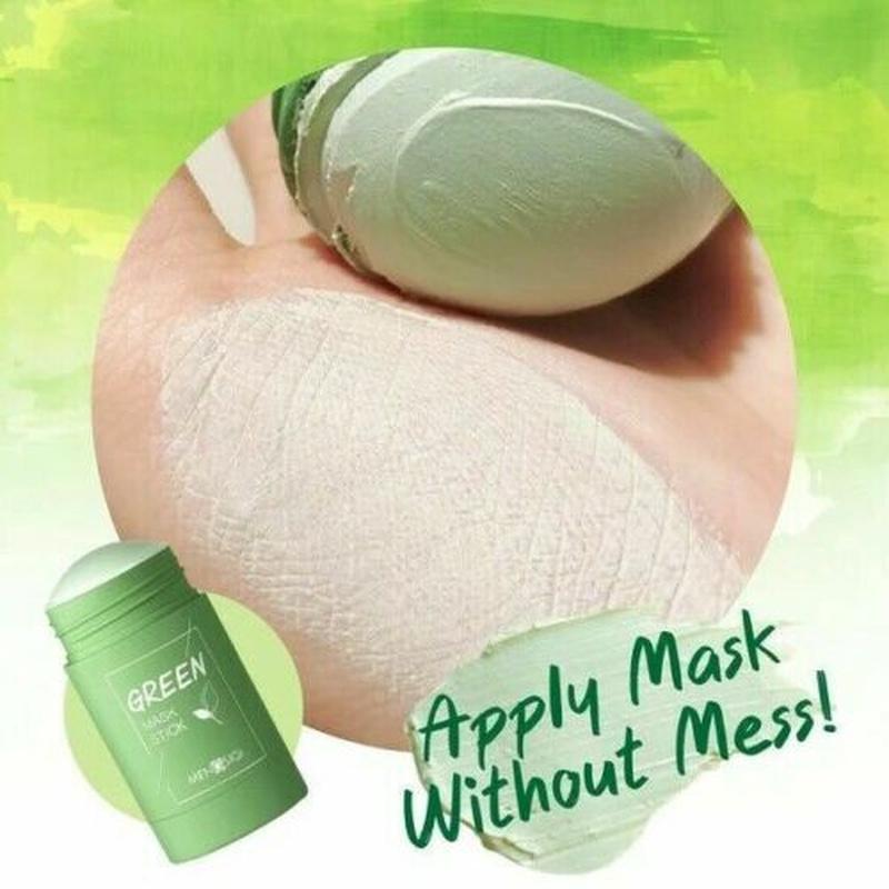 1 Pezzo Maschera Viso Tè Verde Olio Argilla Purificante Stick Controllo Sebo Melanzana Anti-Acne Maschera Solida