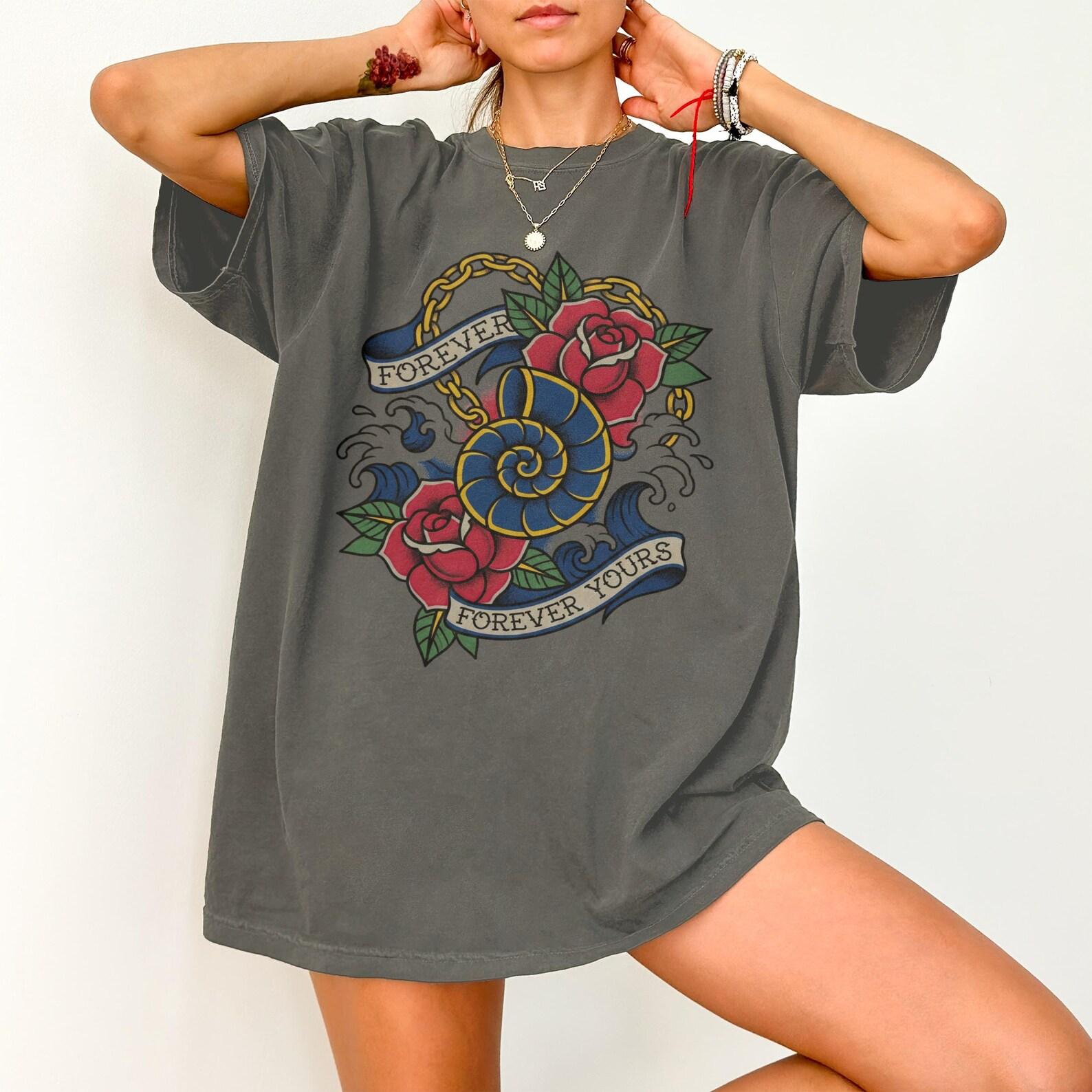 Forever Yours Roses Chains Tattoo T-Shirts T-shirts, Traditional Tattoo, Old School Tattoo, Tattoo Art, Tattoo Design, Gift, Art 4XL