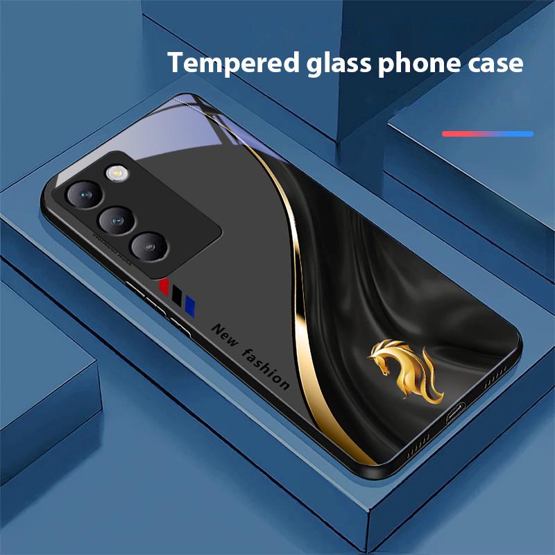 Starlight Zodiac For Y72 33S 11 03 36 96 Lite 35 16 Iqoo 12 V40 SE 5G 29 40 21 30 X80 Pro Vivo Tempered Glass Phone Case Black